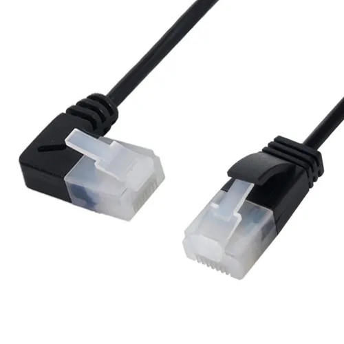 Vista 12 de chenyang Cable de extensión de red Ethernet en ángulo dual CAT6 RJ45 de 90 grados con rotación de 360 grados de 0.7 ft