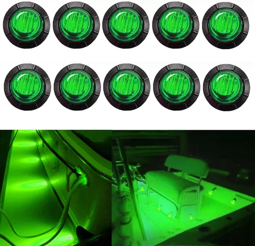 Vista 10 de 10 Uds. ámbar 12V impermeable barco marino cubierta interior cortesía cabina decoración luces de navegación para yate, barco, proa, popa, pesca
