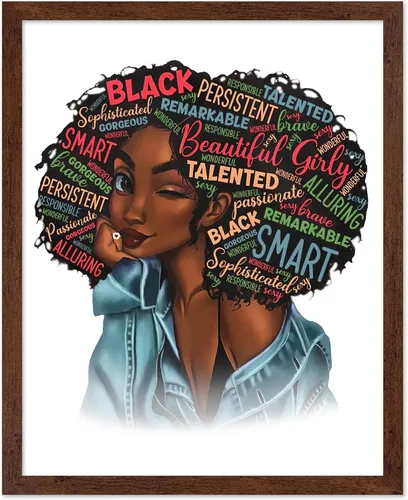 Vista 8 de Poster Master Póster motivacional vintage, impresión inspiradora retro, regalo para chica afro, amiga, reina negra, mujer afroamericana