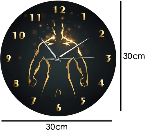 Vista 2 de The Geeky Days Reloj de tiempo de entrenamiento de fuerza, arte deportivo, gimnasio, sin tictac, reloj de pared para fitness, culturismo