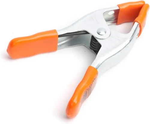 Vista 2 de Adjustable Clamp Co Jorgensen 3202-HT Abrazadera de resorte de 2 pulgadas con mango y punta, plata/naranja
