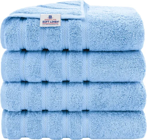 Vista 83 de American Soft Linen - Juego de toallas de 3 piezas, 1 toalla de baño, 1 toalla de mano y 1 toalla pequeña, 100% algodón turco para baño, juego