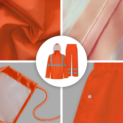 Vista 35 de TCCFCCT Chaqueta de lluvia de alta visibilidad para hombre, impermeable, abrigo de lluvia de alta visibilidad para hombres y mujeres con capucha