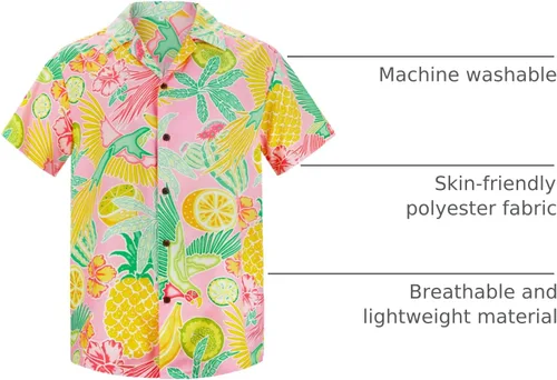 Vista 112 de Camisa hawaiana para hombre, con estampado floral, cómoda, con botones, casual, manga corta, ropa de playa para hombre
