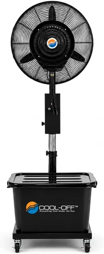Vista 10 de Island Breeze - Ventilador de niebla oscilante, 3 velocidades de enfriamiento con tanque de 12 galones, altura ajustable, ventilador de pedestal Art