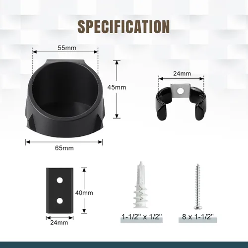 Vista 6 de Lenink Paquete de 2 soportes de pared para sable de luz, soporte compatible con Galaxy Edge y la mayoría de los sables de luz (negro)