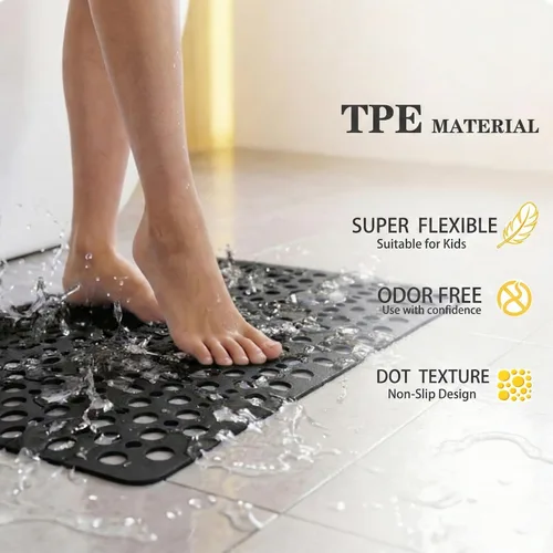 Vista 7 de Tapete antideslizante para tina, extra suave, elastómero termoplástico, para niños, lavable a máquina