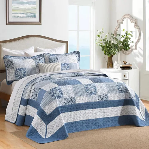 Vista 2 de Colcha tamaño Queen extragrande de 102 x 120 pulgadas, colcha floral extragrande