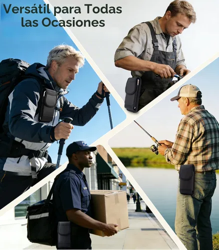Vista 7 de Funda para teléfono compatible con iPhone SE 2020/2022, 8, 7, 6, 13/12 Mini, Galaxy S10E, Soporte para cinturón de teléfono con tarjetero y cierre