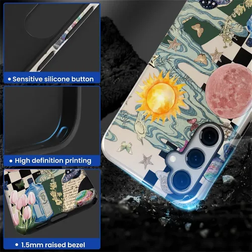 Vista 6 de Funda para Samsung Galaxy S23, Funda Híbrida Resistente 2 en 1 de Cuerpo Completo Resistente a Golpes con Protección Brillante para Samsung Galaxy
