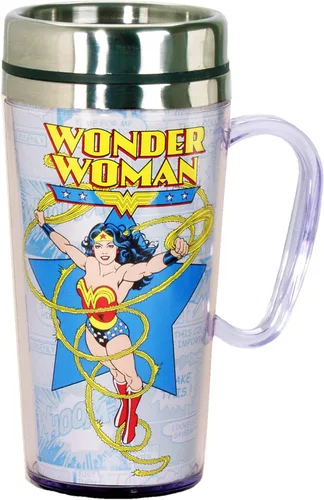 Vista 8 de Spoontiques - Taza de viaje aislada - Taza de café con logotipo de Batman - Regalo para amantes del café - Taza de café divertida - 14 oz - Negro