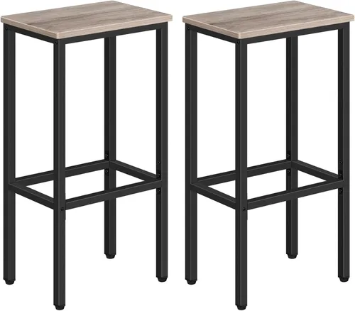 Vista 15 de MAHANCRIS Taburetes de bar, juego de 2 sillas de bar con reposapiés, taburetes de comedor de 2 piezas, 25.8 pulgadas de altura, taburetes de bar