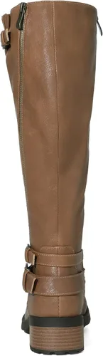 Vista 4 de DREAM PAIRS Botas de equitación hasta la rodilla para mujer de pantorrilla ancha