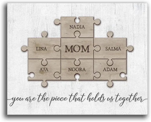 Vista 35 de Piezas de rompecabezas de mamá e hijos 3 nombres