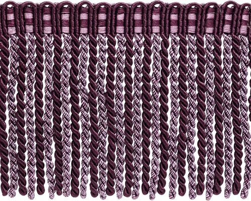 Vista 4 de DÉCOPRO Colección Noblesse de 6 pulgadas de largo con borde de flecos de lingote con cabecera de punto elegante (estilo # DB6), color burdeos
