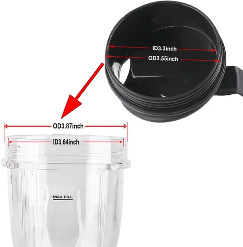Vista 2 de Piezas de repuesto para licuadora Nutri Ninja Auto iQ BL480 BL482 BL642 NN102 BL682 BL450 BL2013 (2 tapas de sorbo y sellado)