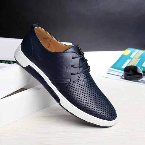 Vista 6 de Zapatos Oxford casuales para hombre, zapatos de vestir con cordones, cómodos zapatos deportivos de moda