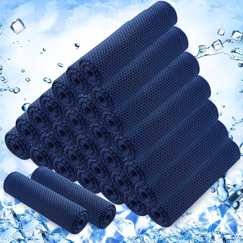 Vista 24 de Hosuly Paquete de 30 Toallas Refrescantes, 40"x12" Hielo Transpirables Suaves Frías Paño de Sudor Microfibra Paños de Entrenamiento para Gimnasio