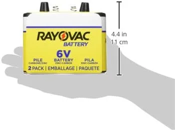 Vista 2 de Rayovac 944-2R Batería de linterna resistente de 6 voltios con terminales de resorte, paquete de 2