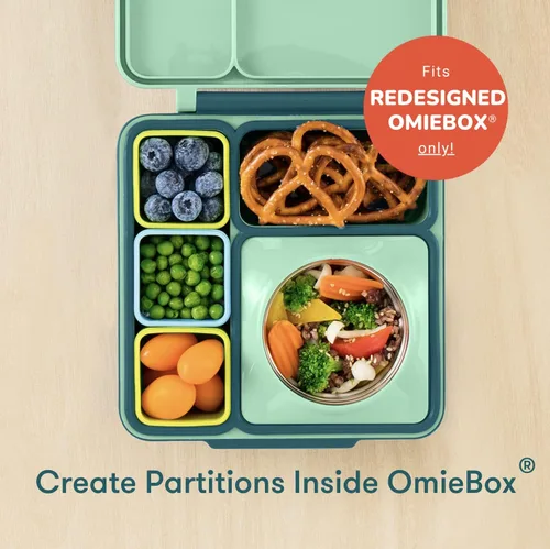 Vista 3 de Omie Caja (paquete de 2) recipientes para salsas a prueba de fugas, recipiente para aderezo de ensalada, recipiente de condimentos con tapas