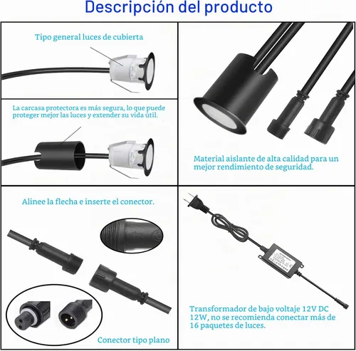 Vista 6 de Luces de cubierta con fotocélula y carcasa protectora Φ1.18 Blanco frío
