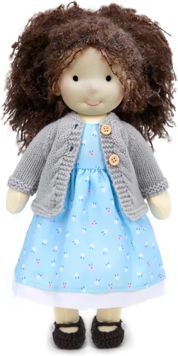 Vista 16 de BlissfulPixie Muñeca de trapo Waldorf Girl hecha a mano, ámbar, felpa suave de 12 pulgadas, ideal para bebés y niños pequeños