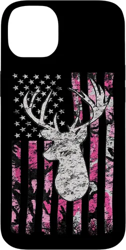 Vista 15 de Pink Camo American Flag Deer Hunter Women's Hunting Case for iPhone 17