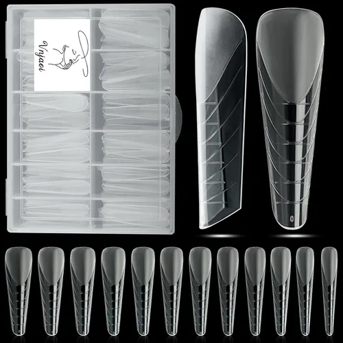 Vista 8 de 120 piezas de gel de extensión de polietileno con formas de uñas dobles con constructor de escamas para uñas de gel de manicura, diseño artístico