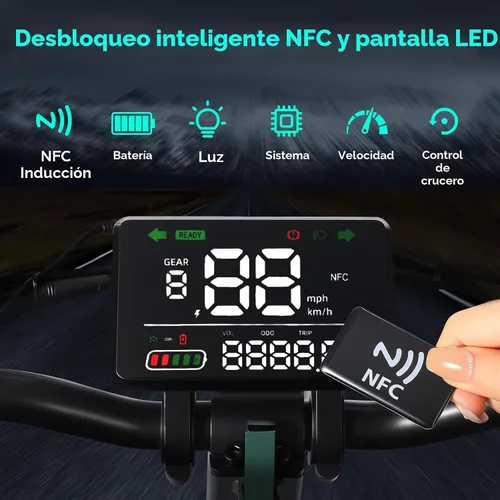 Vista 6 de Scooter eléctrico de 1500 W para adultos con 43 millas y 34 mph 2-Verde