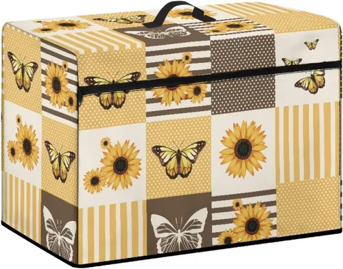 Vista 20 de Funda para máquina de coser de flores hippie grande, cubierta antipolvo, protección de fácil limpieza para máquina de coser, resistente a las Flor
