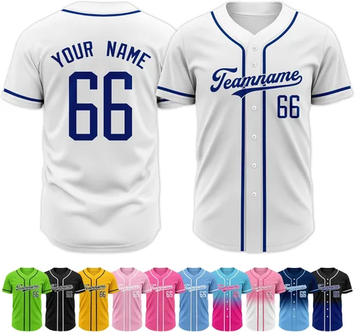 Vista 14 de Custom Baseball Jersey Stitched Personalized Name Number Baseball Shirts Sports Uniform for Men Women Boy