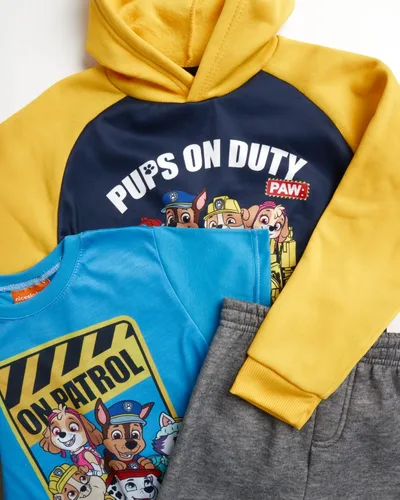 Vista 2 de Nickelodeon Boys' 3 Piece Sweatsuit Set - Jogger Pants, Zip Up Hoodie Sweatshirt, and T Shirt (2T-7)