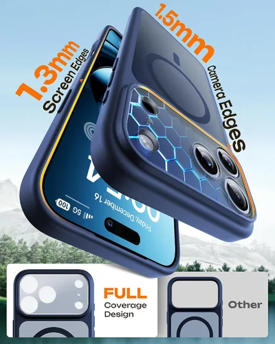 Vista 121 de TOCOL Funda para iPhone 11, compatible con Magsafe, protección completa de cámara, imanes integrados, protección contra caídas, funda translúcida
