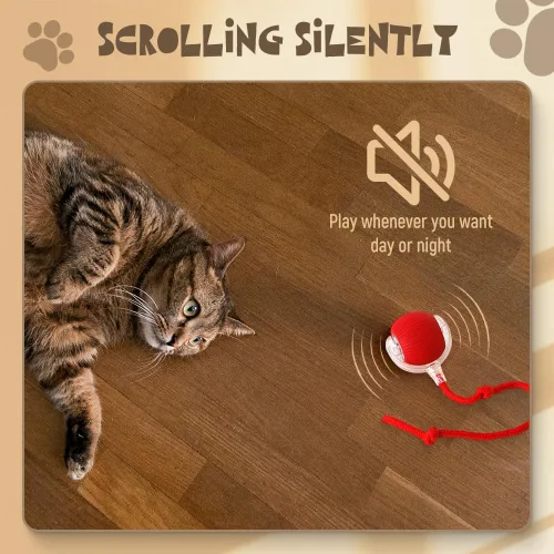 Vista 6 de Bola rodante interactiva para perros - Versión mejorada 2025, juguete automático inteligente de movimiento 360 para perros y gatos (Gris)