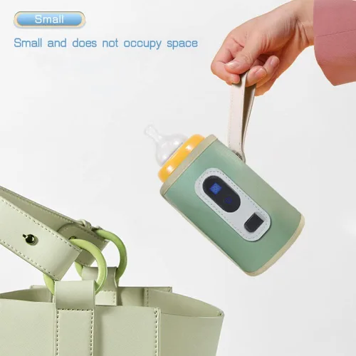 Vista 6 de Calentador de leche USB, calentador de biberones portátil con pantalla de temperatura para viajes, camping, calentador de biberones portátil