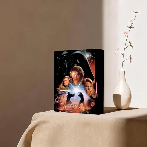 Vista 2 de Lienzo decorativo de Star Wars para pared, póster de la película La venganza de los Sith, impresión de pintura al óleo, póster de escena de galaxia