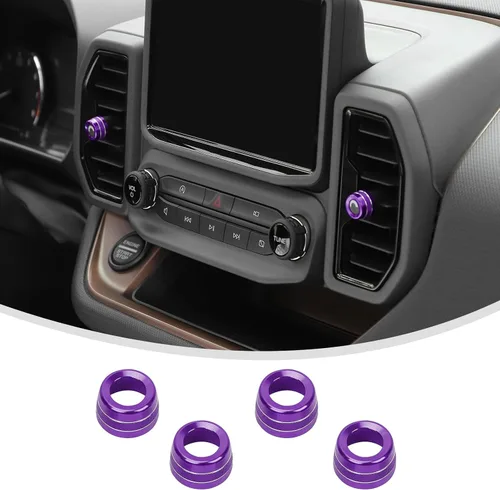 Vista 10 de Linskip Fundas de aluminio para perilla de ventilación compatibles con Ford Bronco Sport 2021-2024, kit de molduras de perilla de ventilación