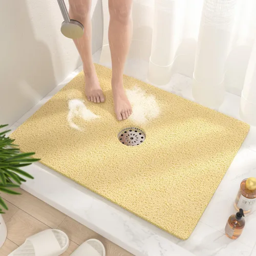 Vista 23 de HITSLAM - Tapete cuadrado para ducha, de 24 x 24 pulgadas, tapete de baño antideslizante para bañera, tapetes de baño de alcachofa de PVC suave