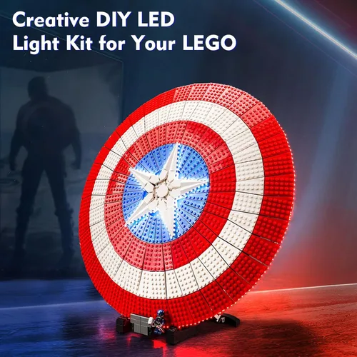 Vista 4 de VONADO Kit de luces LED compatible con Lego Captain America's Shield 76262, accesorios de iluminación creativa para bricolaje, compatibles con Lego