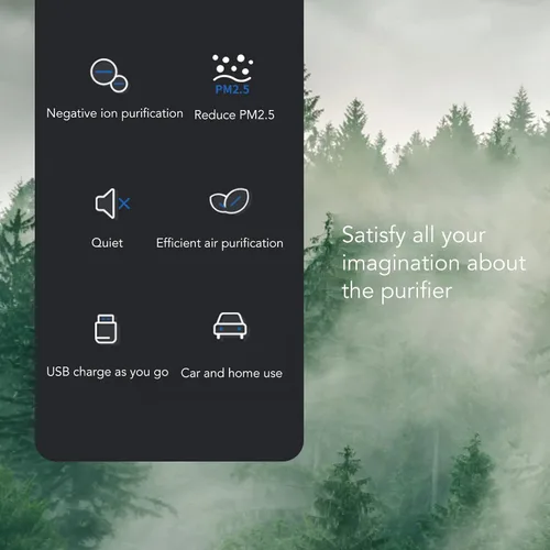 Vista 5 de Limpiador de aire pequeño de escritorio eliminación de humo de olor reducción de ruido purificador de aire portátil para salón de belleza dormitorio