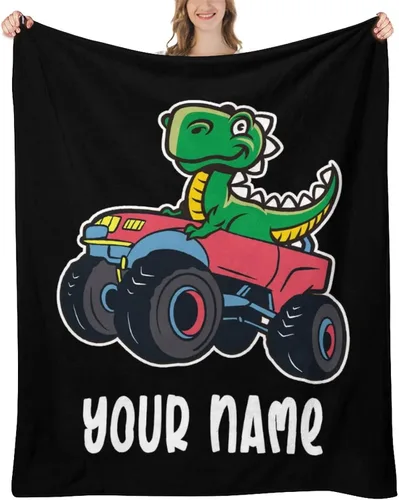 Vista 9 de Manta de dinosaurio de camión para niños y adultos, acogedora y suave para sofá, cama, manta deportiva de franela para cumpleaños para invierno, 30
