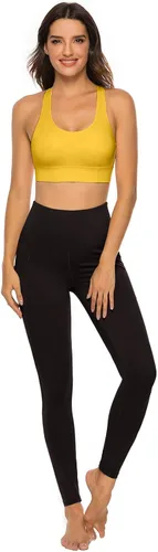 Vista 5 de Nine Bull - Brasier deportivo con relleno extraíble y espalda cruzada para mujer. Soporte de alto impacto, brasier de entrenamiento y para yoga.