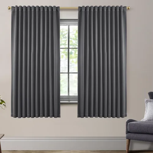 Vista 31 de SHINELAND Cortinas opacas cortas para ventanas de dormitorio, cortinas de baño, 45 pulgadas de largo
