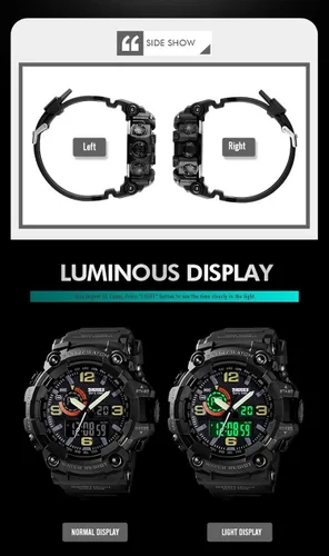 Vista 4 de Relojes para hombre multifunción, reloj deportivo militar S-Shock LED, digital, impermeable, reloj despertador