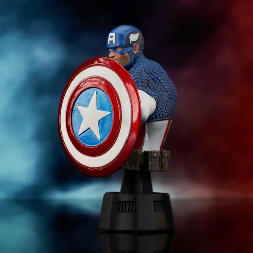 Vista 5 de Diamond Select Toys Marvel Comics: Capitán América busto de resina a escala 1:7, multicolor, 6 pulgadas