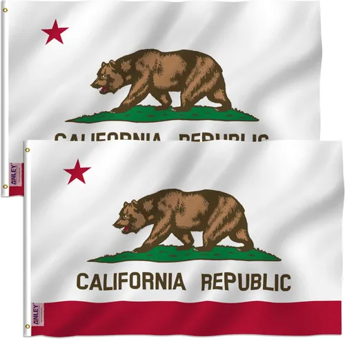 Vista 10 de Anley Fly Breeze - Bandera del estado de California de 3 x 5 pies, color vivo y a prueba de decoloración, cabecera de lona y doble costura, banderas