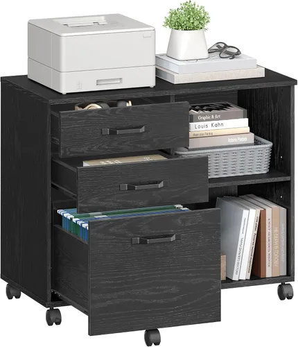 Vista 12 de VASAGLE Archivador de 2 cajones con cerradura, soporte de impresora, organizador de archivador de oficina, para documentos tamaño A4 y carta, blanco