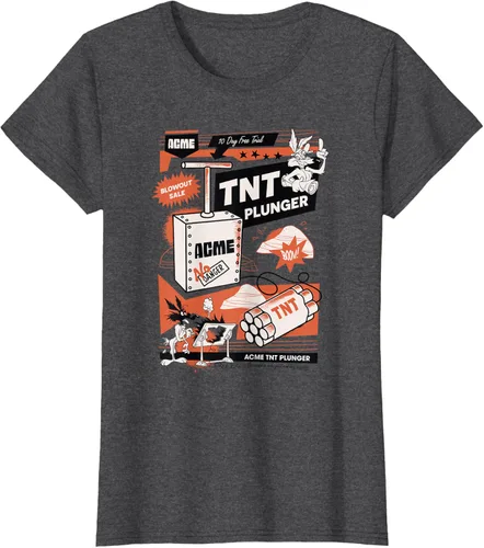 Vista 5 de Looney Tunes Wile E. Coyote - Camiseta de émbolo TNT, Blanco, S