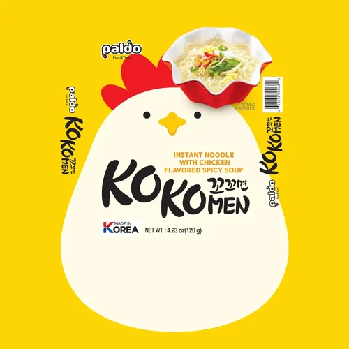 Vista 4 de Paldo Kokomen - Taza de fideos de pollo, 3.7 onzas (paquete de 3)
