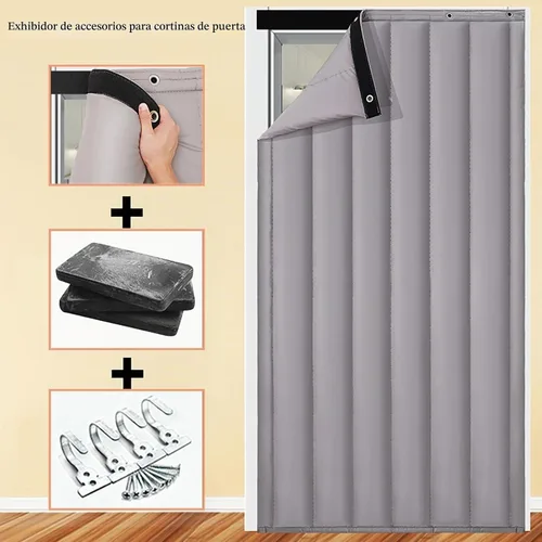 Vista 2 de Cortina de Puerta con Aislamiento Térmico, Pantalla de Cubierta de Puerta de Invierno, Manta Insonorizada, Cortinas de Privacidad, Tapiz Resistente